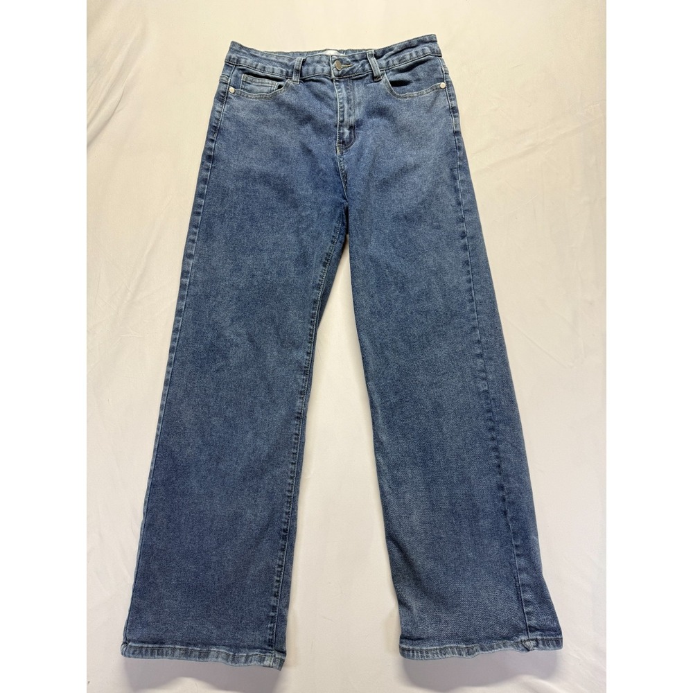 Bamboo Jeans Womens 13 Blue Denim Medium Wash Streetwear High Rise Straight Leg
